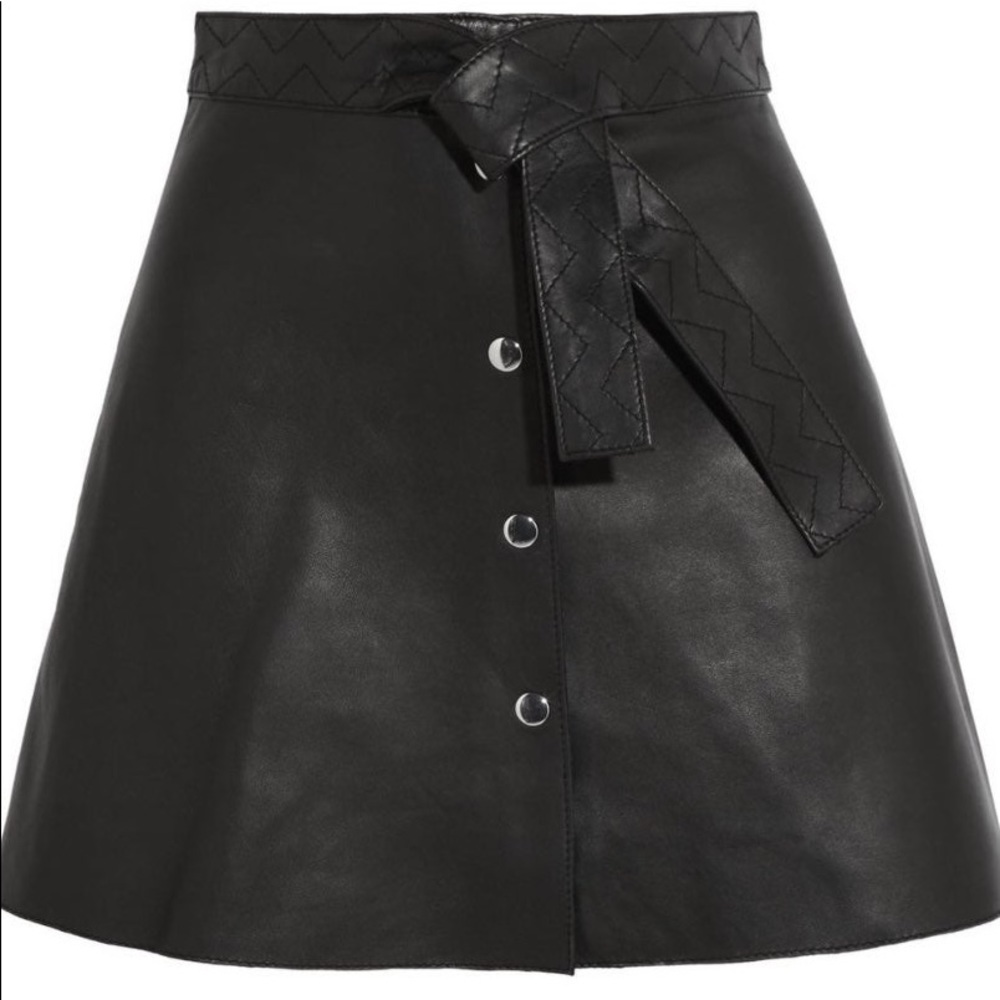 Maje Leather A-line High-Waist Mini Skirt NWT - Picture 8 of 10